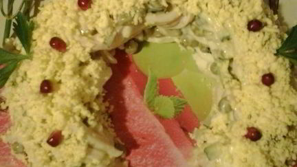 Рецепт Салата Оливье из кальмаров