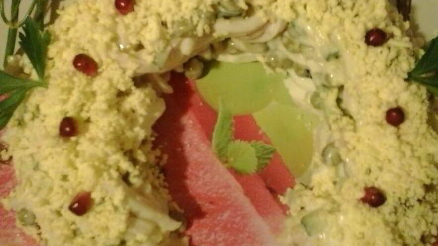 Рецепт салата оливье из кальмаров