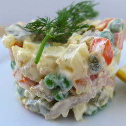 Рецепт Салата Оливье классический с курицей