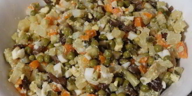 Рецепт салата оливье с грибами