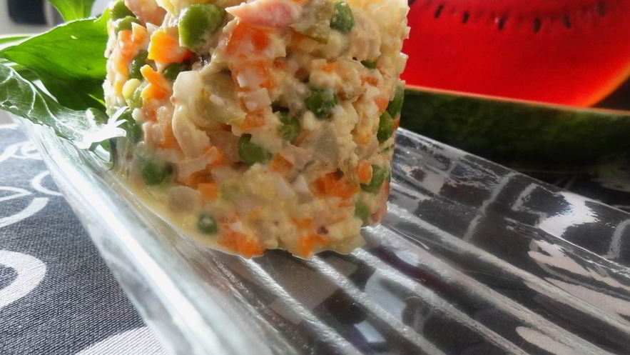 Рецепт салата оливье с кольраби