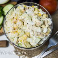 Салат Оливье с креветками