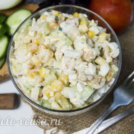 Рецепт Салата Оливье с креветками