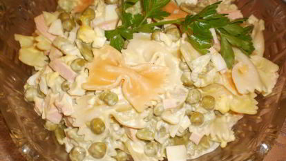 Рецепт Салата Оливье с макаронами
