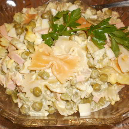 Рецепт Салата Оливье с макаронами