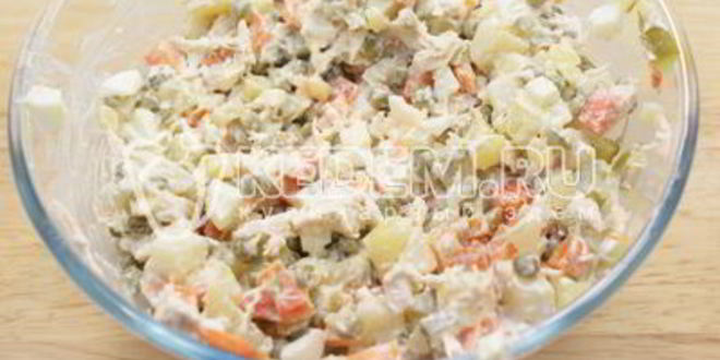 Рецепт салата с курицей праздничное оливье