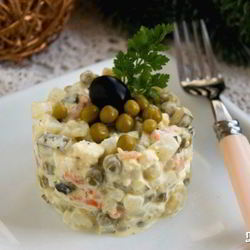 Рецепт Вегетарианского салата Оливье