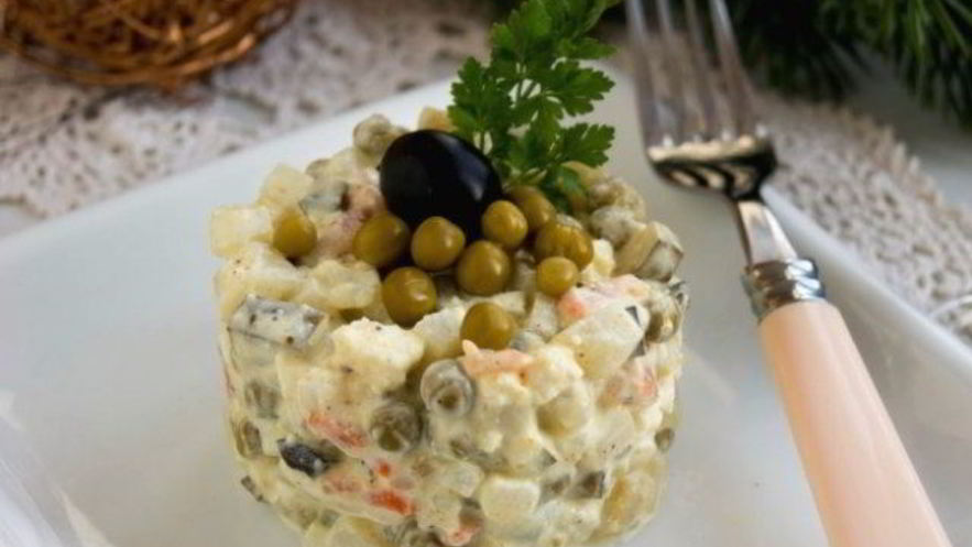 Рецепт вегетарианского салата оливье