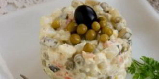 Рецепт вегетарианского салата оливье