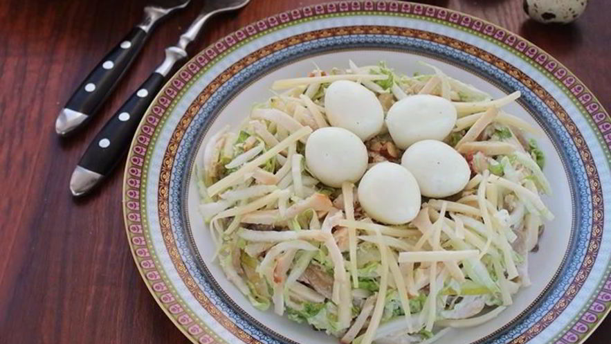 Рецепт салата гнездо глухаря с капустой