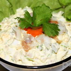 Рецепт Салата из рыбы горячего копчения