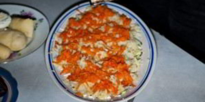 Рецепт салата из скумбрии холодного копчения