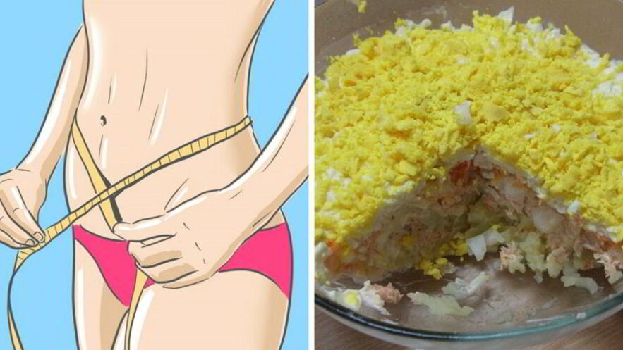 Рецепт диетического салата мимоза