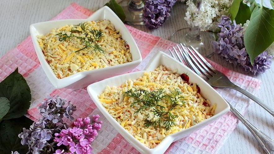 Рецепт мимозы с курицей