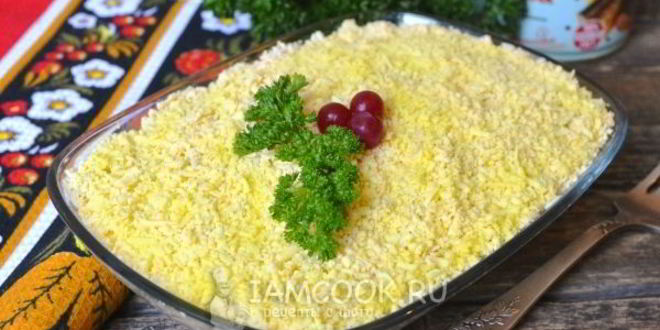 Рецепт салата мимоза без картошки и моркови