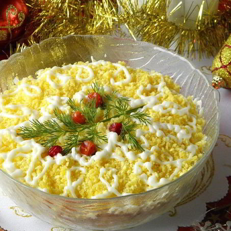 Рецепт Салата Мимоза новогодний