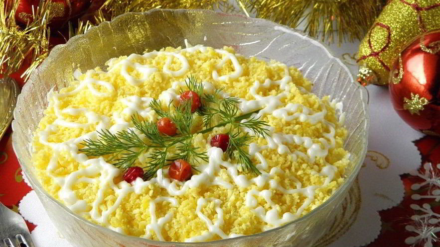 Рецепт салата мимоза новогодний
