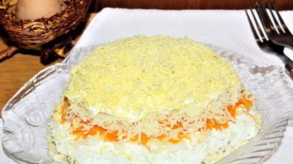 Рецепт Салата Мимоза с маслом