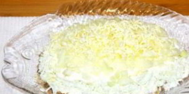 Рецепт салата мимоза с маслом