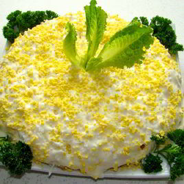 Рецепт Салата Мимоза с огурцом