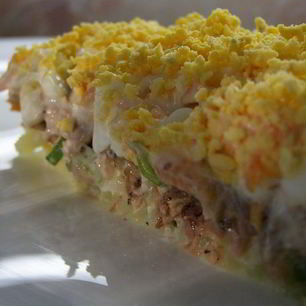 Рецепт Салата Мимоза с сайрой