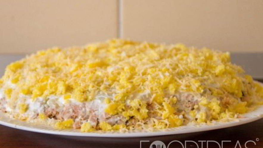 Рецепт салата мимоза с сардиной