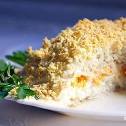 Рецепт Салата Мимоза с сыром и маслом