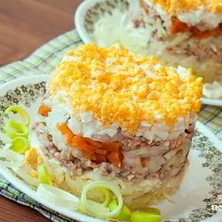 Рецепт Салата Мимоза с яблоком