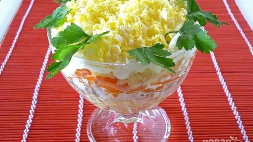 Рецепт салата мимоза со сливочным маслом