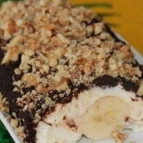 Десерт Банан под шубой с творогом