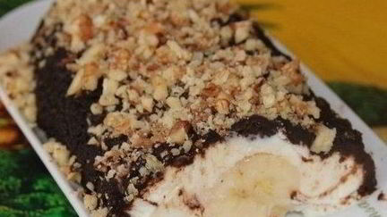 Рецепт Десерта Банан под шубой с творогом