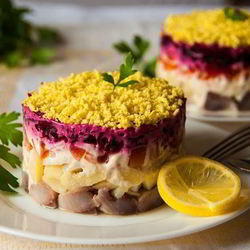 Рецепт Диетической селедки под шубой