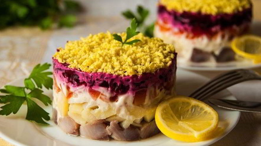 Рецепт диетической селедки под шубой