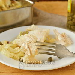 Рецепт Хека под шубой с каперсами