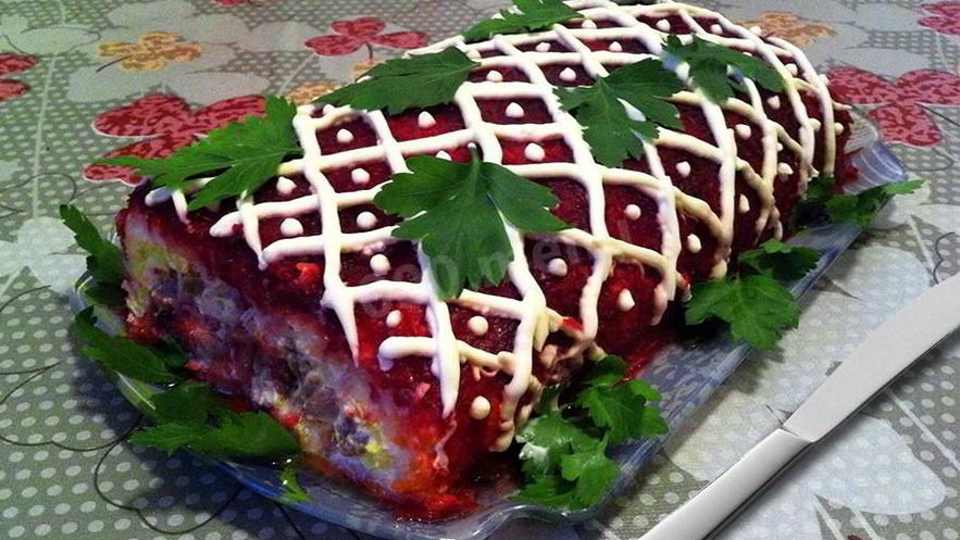 Рецепт классической сельди под шубой рулетом