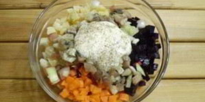 Рецепт ленивой селедки под шубой