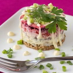 Рецепт Праздничного лосося под шубой