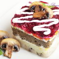 Рецепт Сельди под шубой с грибной икрой