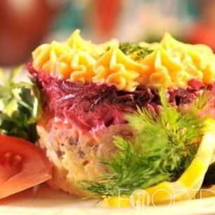 Рецепт Сельди под шубой с яблоками