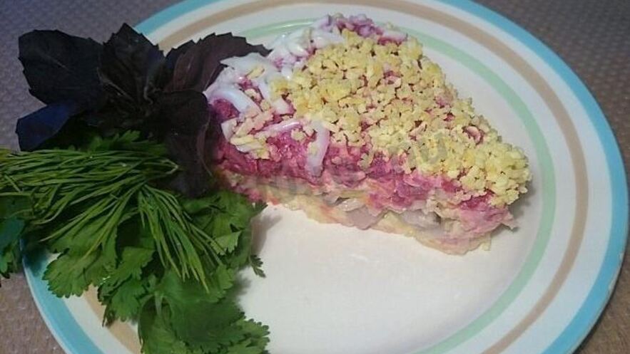 Рецепт сельди под шубой с яблоком