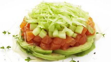 Рецепт Семги под шубой с авокадо и айсбергом