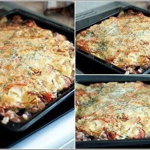 Рецепт Свинины под шубой с помидорами