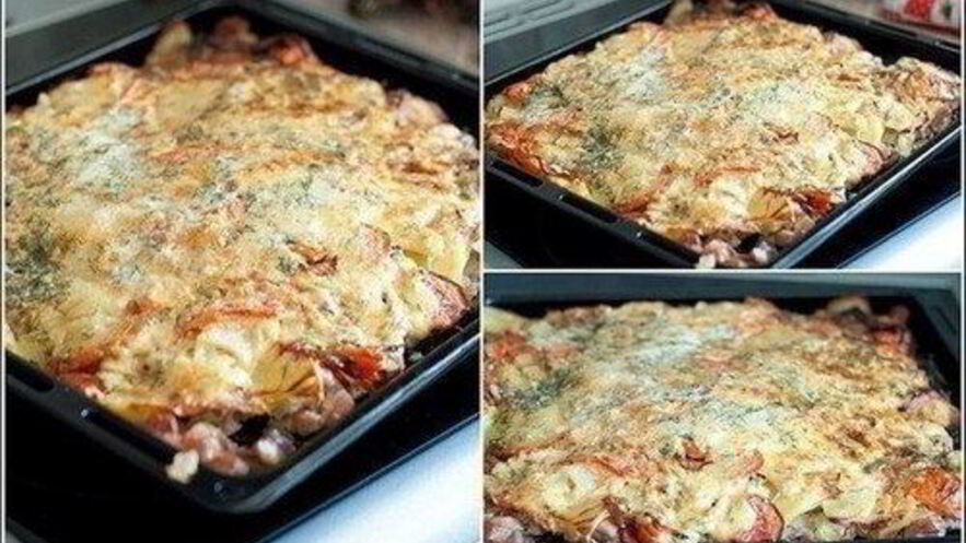 Рецепт свинины под шубой с помидорами