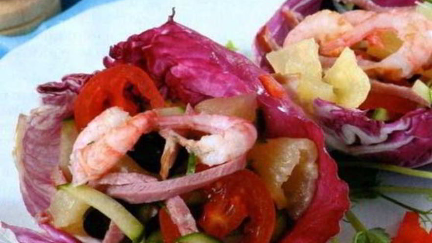 Рецепт салата раковина с креветками