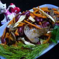 Рецепт Салата с фасолью, грибами, морковью и спаржей