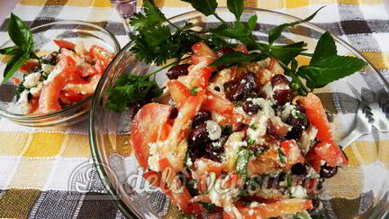 Рецепт Салата с фасолью и помидорами Барселона