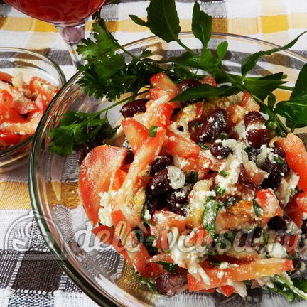 Рецепт Салата с фасолью и помидорами Барселона