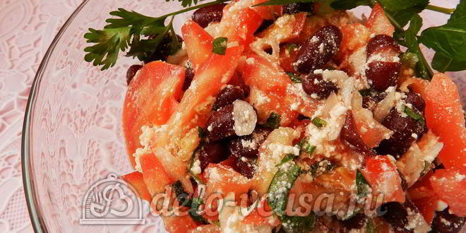 Рецепт салата с фасолью и помидорами барселона
