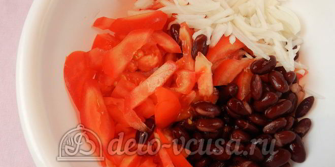 Рецепт салата с фасолью и помидорами барселона