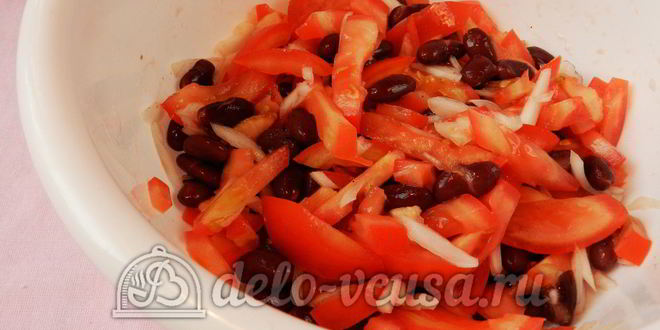 Рецепт салата с фасолью и помидорами барселона